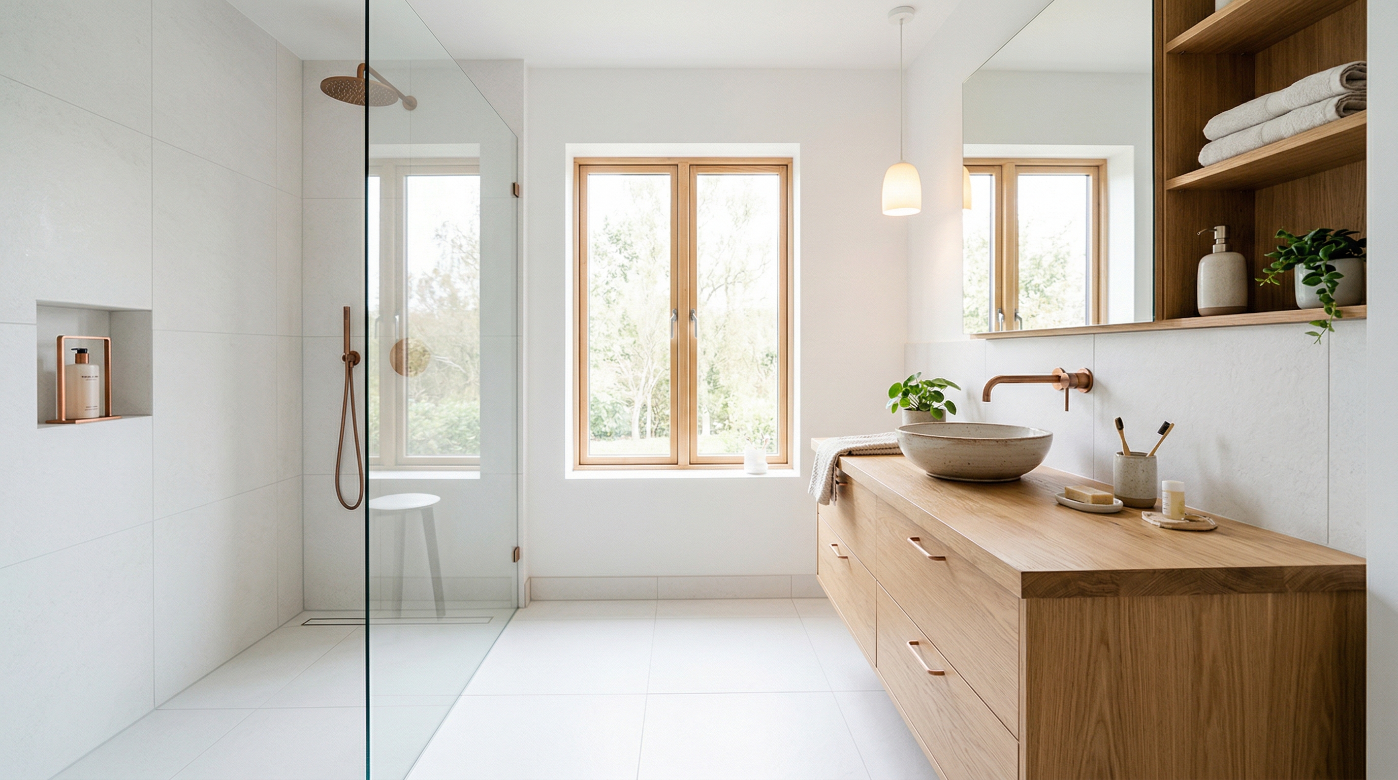 Moderne baderom med skandinavisk design